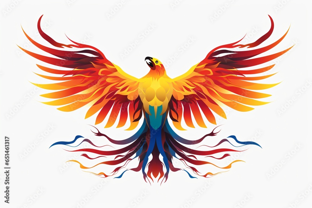 Obraz premium Phoenix icon or logo isolated on a white background