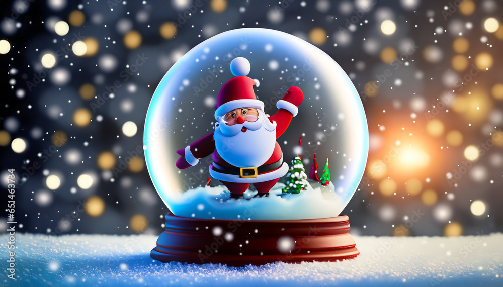 santa claus with snow globe