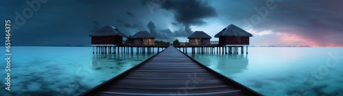 Beautiful tropical Maldives resort hotel and island