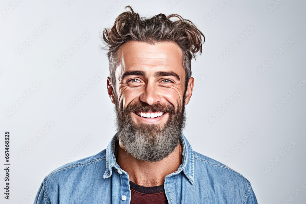 Obraz premium man with nice smile, white background generative ai