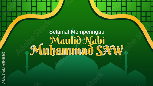 Prophet muhammad birthday banner design, selamat memperingati maulid Nabi Muhammad SAW, poster design, social media post