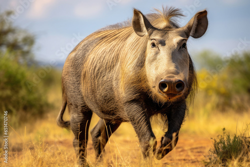 Warthog pig in the wild