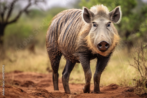 Warthog pig in the wild