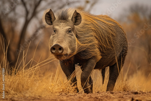 Warthog pig in the wild