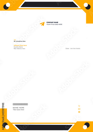 modern business letterhead design for corporate company