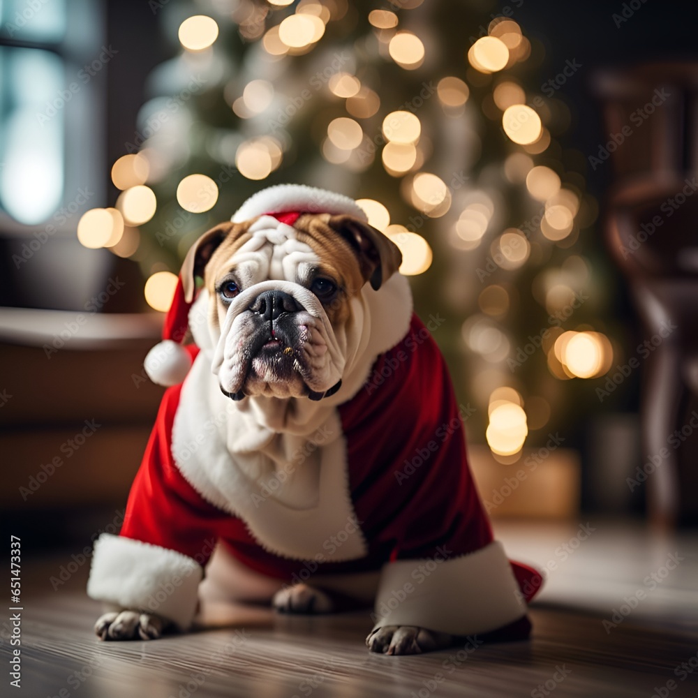 Merry Christmas Cute Bulldog