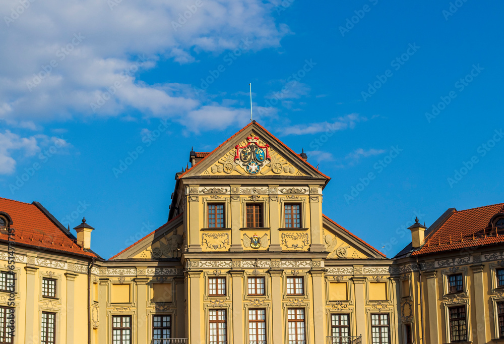 Nesvizh, Belarus - 08.23.2023 - Shot of the well know architectural landmark , Radzwill castle. History