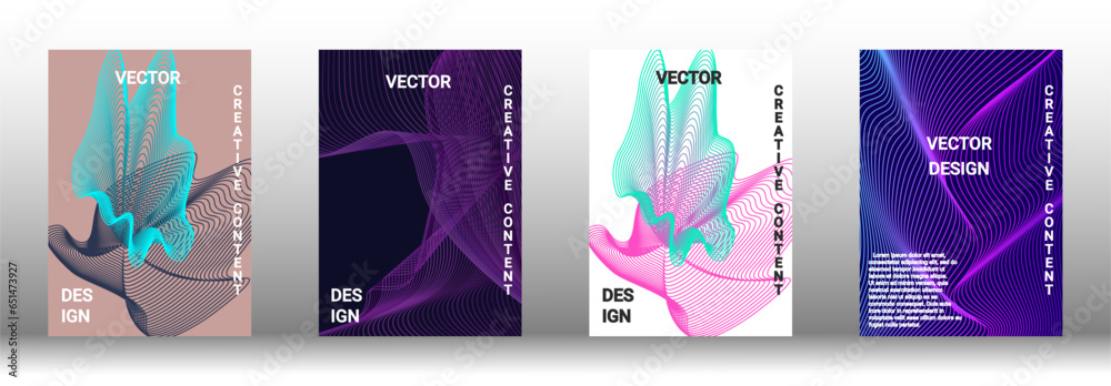 A set of modern abstract covers with abstract gradient linear waves. A set of modern abstract covers with abstract gradient linear waves.