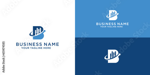 Letter B Financial Chart Logo, suitable for any business related to Financial with B initials.
