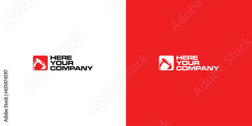 Excavator Vector Logo Template. Heavy equipment logo vector for construction company.