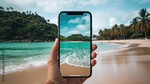 Concept of travel picture with smartphone at italien destination created with Generative AI technology