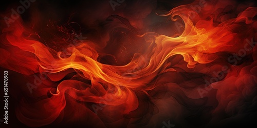 Black red abstract background. Toned fiery red sky. Flame and smoke effect. Fire background with space for design