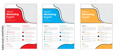 business proposal, promotion, advertise, publication, cover page new digital marketing flayer, Corporate business flyer template design