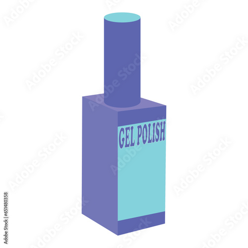 An abstract bottle of turquoise gel polish.