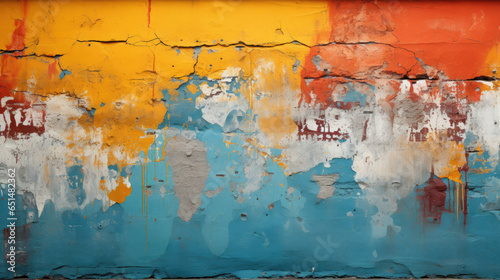 creative graffiti wall in modern colors created with Generative AI technology