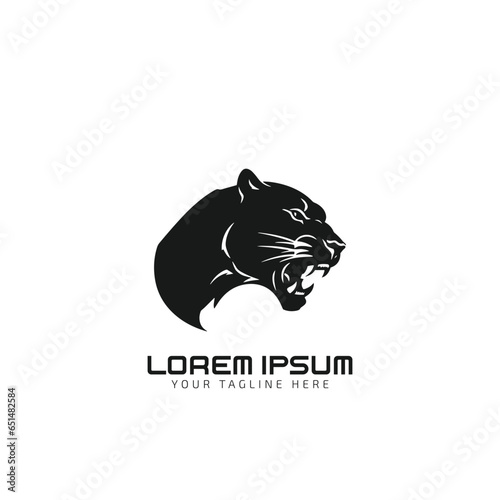 cougar mountain lion tiger cheetah black panther logo icon vector illustration