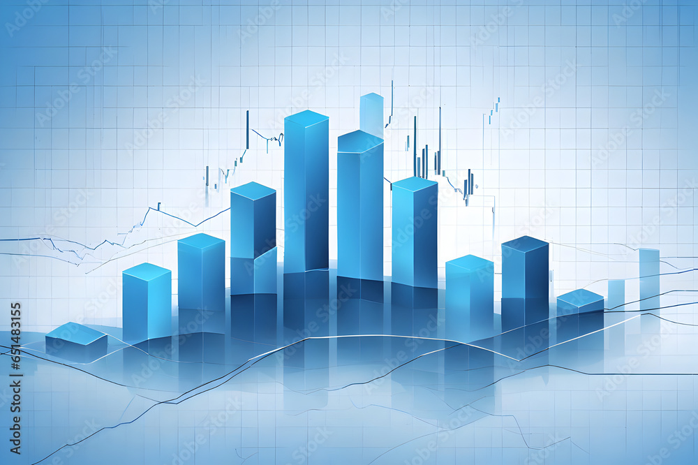 Abstract Blue Financial Chart: A Vector Illustration Depicting Business Trade, Stock Market Investment, and Economic Insights in a Data-Infused Infographic Concept. Abstract Blue Financial Chart: A Vector Illustration Depicting Business Trade, Stock Market Investment, and Economic Insights in a Data-Infused Infographic Concept.