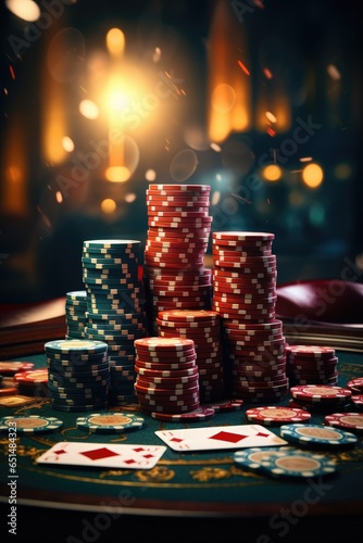 Poker player with playing c...