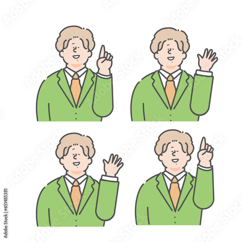 男性のビジネスパーソンのイラスト　セット