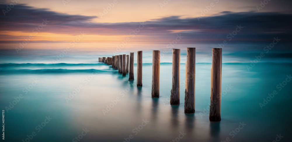 pier in the sunset