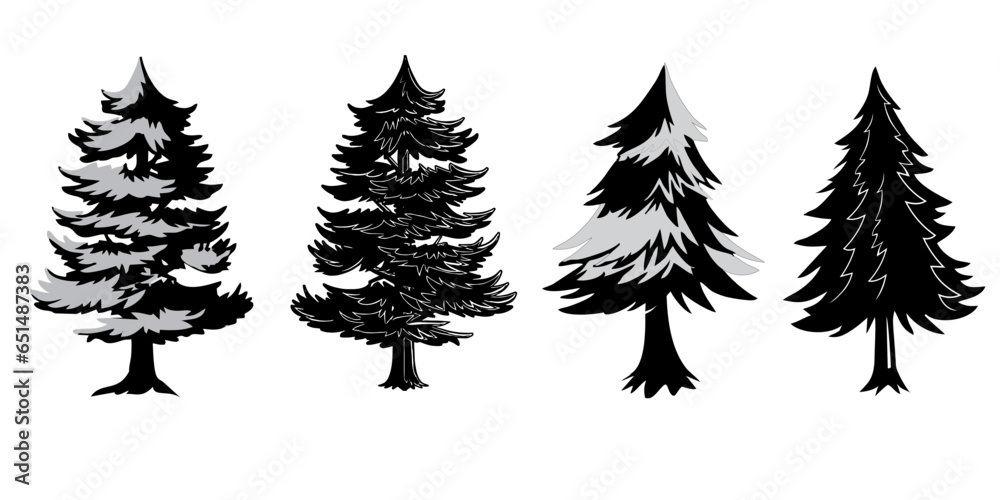 Obraz premium set of trees vector