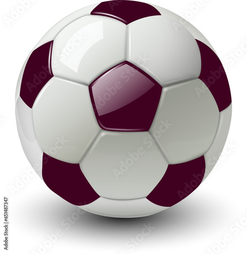 Soccer ball white brown 3D icon.
