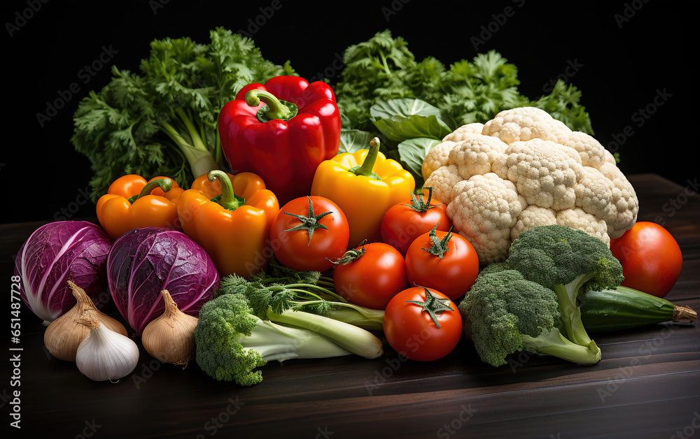 Fresh vegetables piled together,,created with Generative AI tecnology. Fresh vegetables piled together,,created with Generative AI tecnology.