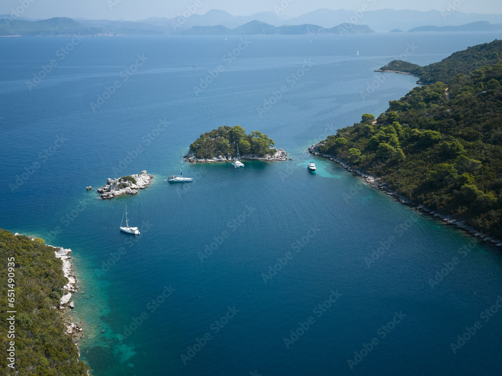 Obraz premium Aerial photo of Prozurska Luka harbour, Mljet, Croatia