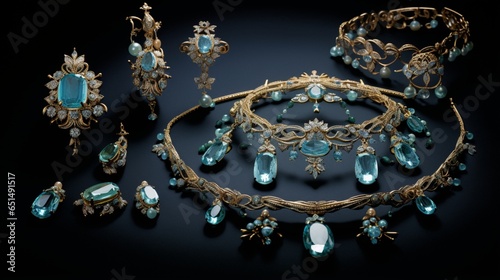 A Luxurious Jewelry Presentation Delicate Necklaces, Fine Bracelets, and Earrings