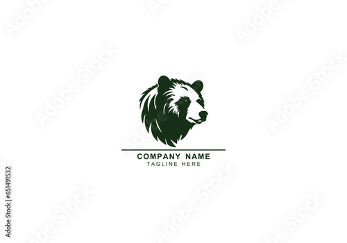 Graphical panda or bear, grizzly bear and panda vector elements. Bear, typography ,design,tattoo and logo