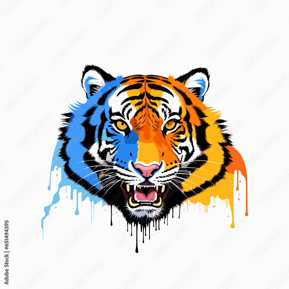 Fototapeta premium Vibrant Tiger Vector Icon