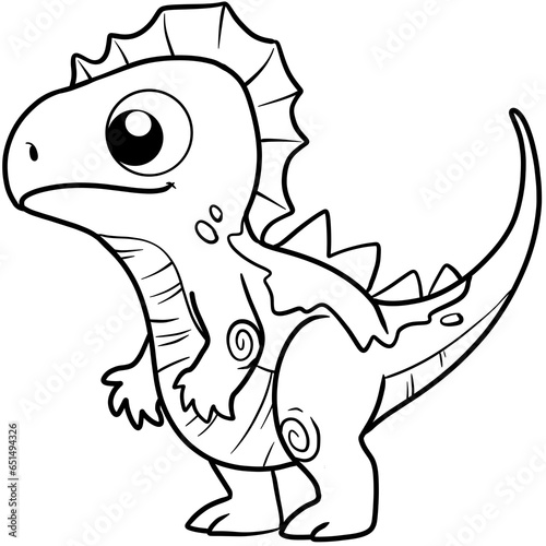 cartoon dinosaur for coloring page © ใหม่ ยิ้มเหงา