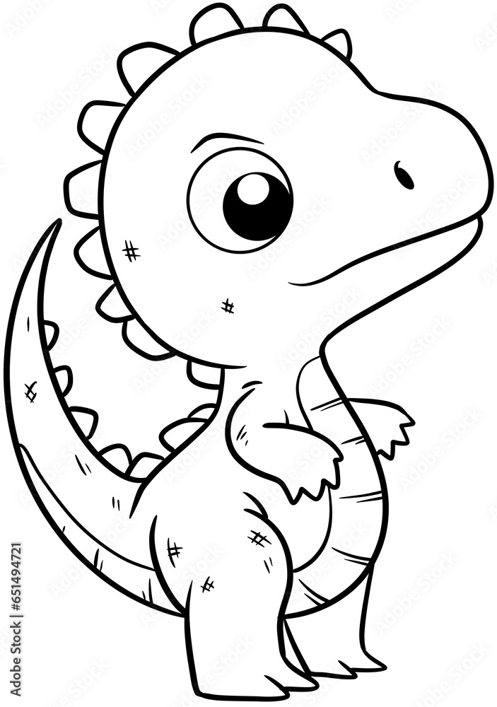 Fototapeta premium cartoon dinosaur for coloring page