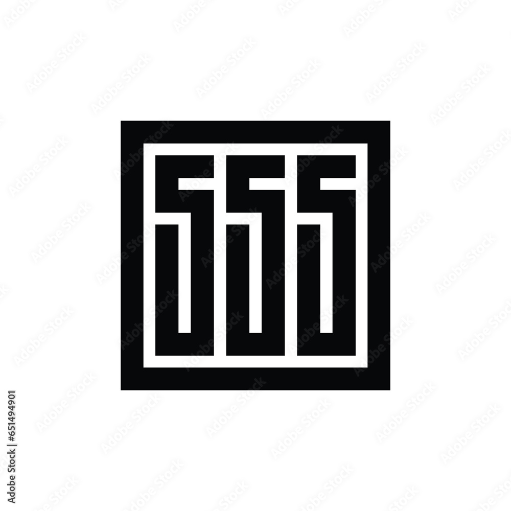 Number 555 logo icon design template elements, triple five symbol vector illustration Number 555 logo icon design template elements, triple five symbol vector illustration