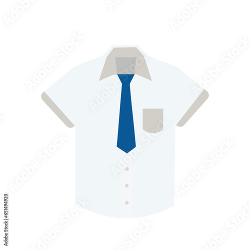Seragam atasan anak smp, ikon kemeja putih sekolah menengah pertama, junior high school uniform icon - Vector photo