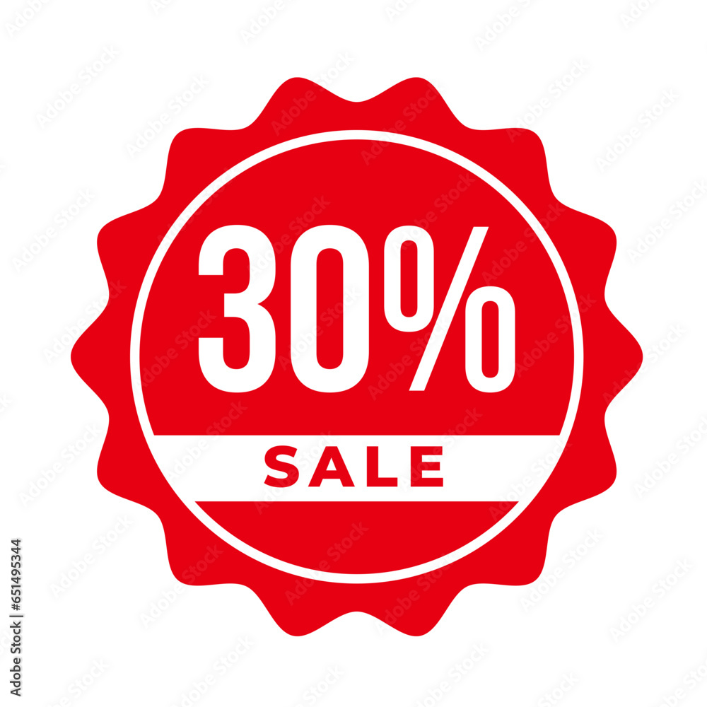 Instant Attention: Red 'SALE' Sticker 30 % off
Instant Attention: Red 'SALE' Sticker 30 % off