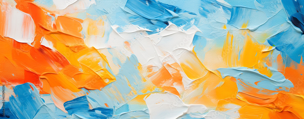 Oil painting with bold, colorful strokes. abstract background for your design. Generative Ai