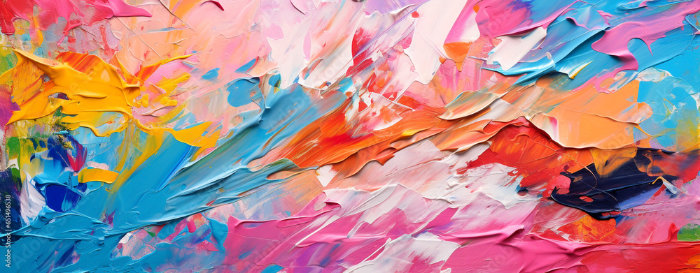 Oil painting with bold, colorful strokes. abstract background, brush strokes. Generative Ai