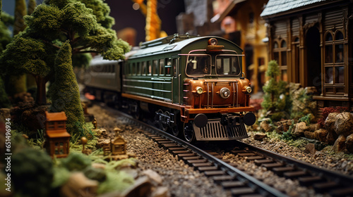 Detailed miniature landscape showcasing an elaborate model train set