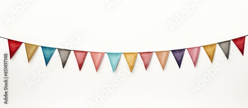 Isolated white bunting flags for celebration photo