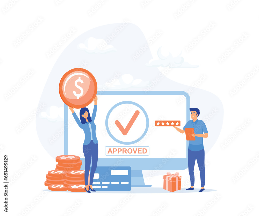 Online mobile payment and banking service. People paying successfully and safely, flat vector modern illustration Online mobile payment and banking service. People paying successfully and safely, flat vector modern illustration