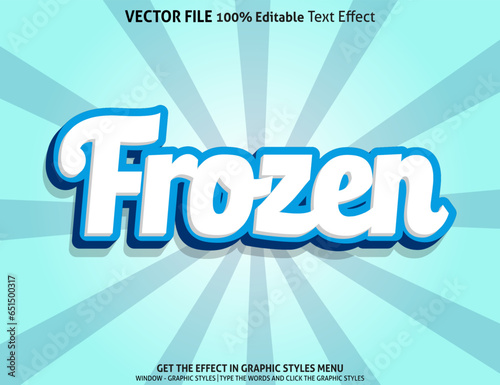 Frozen 3d text effect and editable text effect