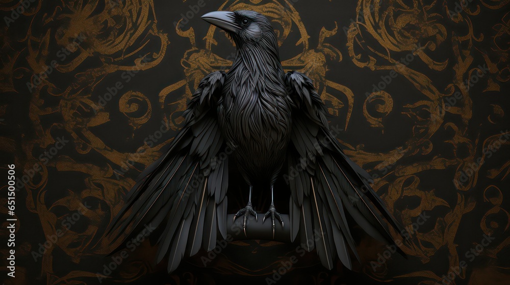 Fototapeta premium raven in the dark