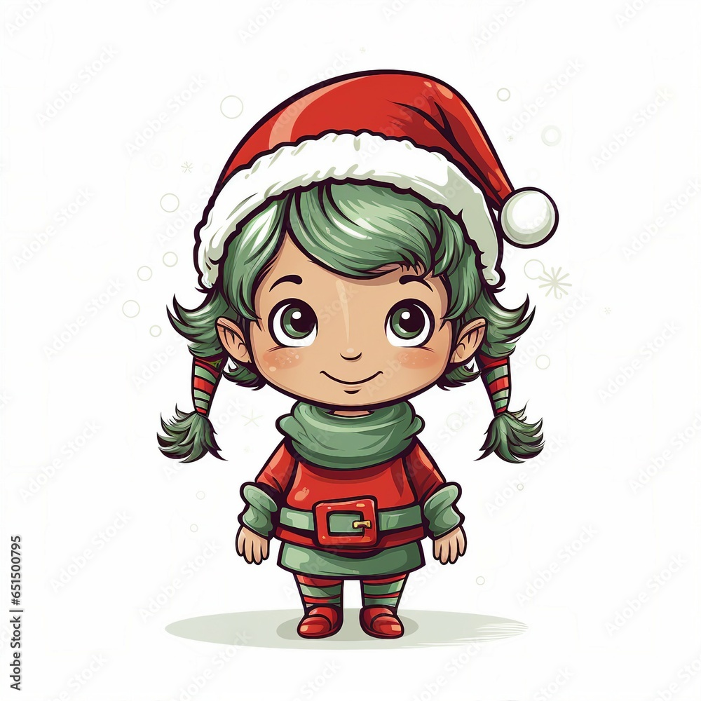 flat christmas elf clip art isolated on white background flat christmas elf clip art isolated on white background