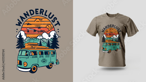 Wanderlust Adventure vector t-shirt design