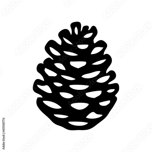 Logo pine cone. Silueta de piña de pino aislada