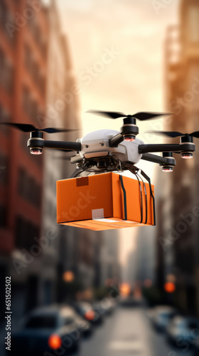 Drone delivery concept. Generative AI