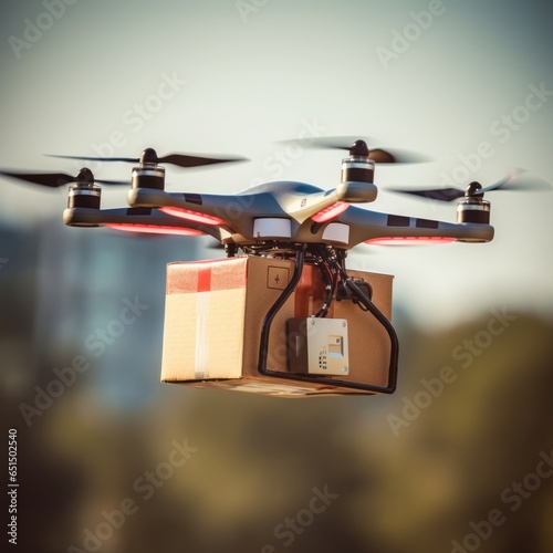 Drone delivery concept. Generative AI