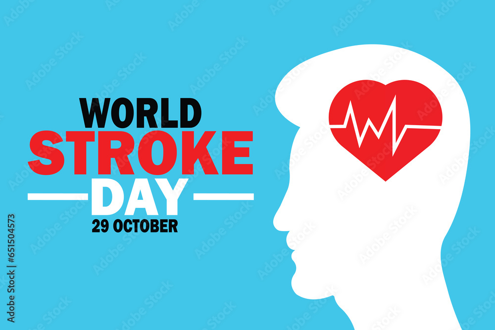 World Stroke Day. 29 October. Health care awareness campaign. Vector Illustration. Suitable for greeting card, poster and banner.