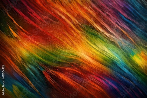 An abstract canvas painted rainbow background with texture